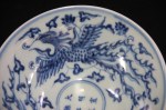 Antike B/W Schale / Bowl mit Phönix und Drachen